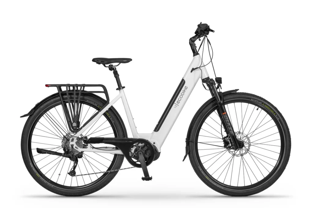 Rower damski elektryczny trekkingowy biały 28 cali